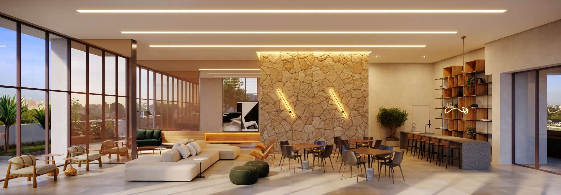 Perspectiva artística do Salão de Festas