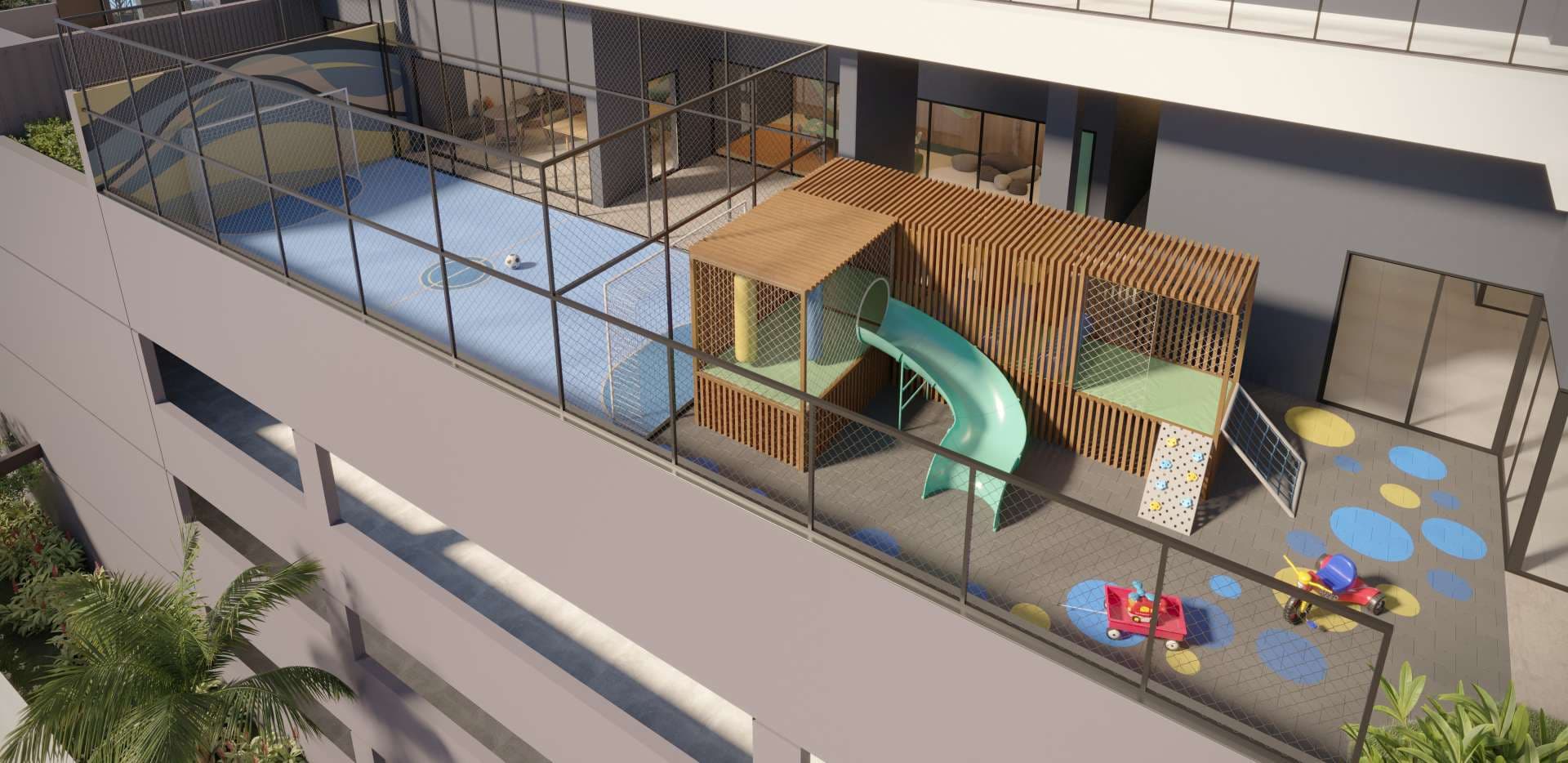 Perspectiva artística do Espaço Kids